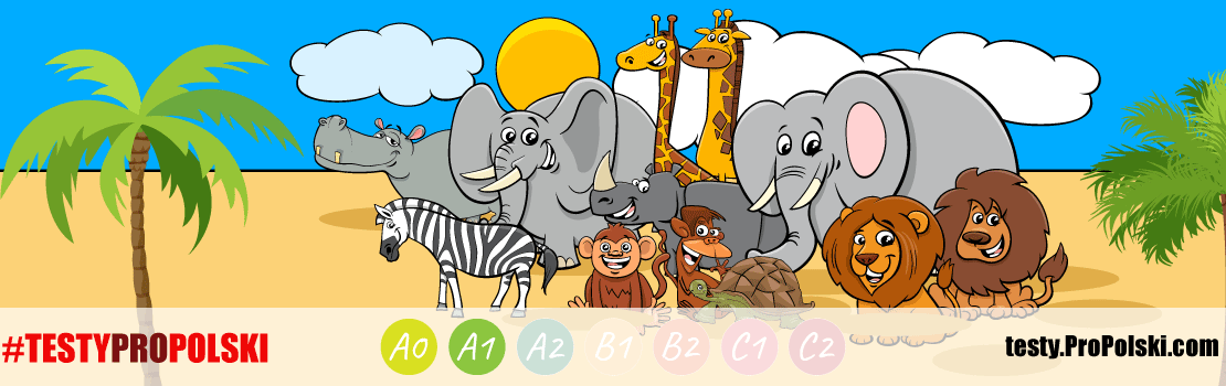 African animals in Polish: online game "Guess the word"