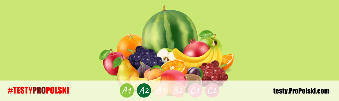 Fruit in Polish: word search puzzle